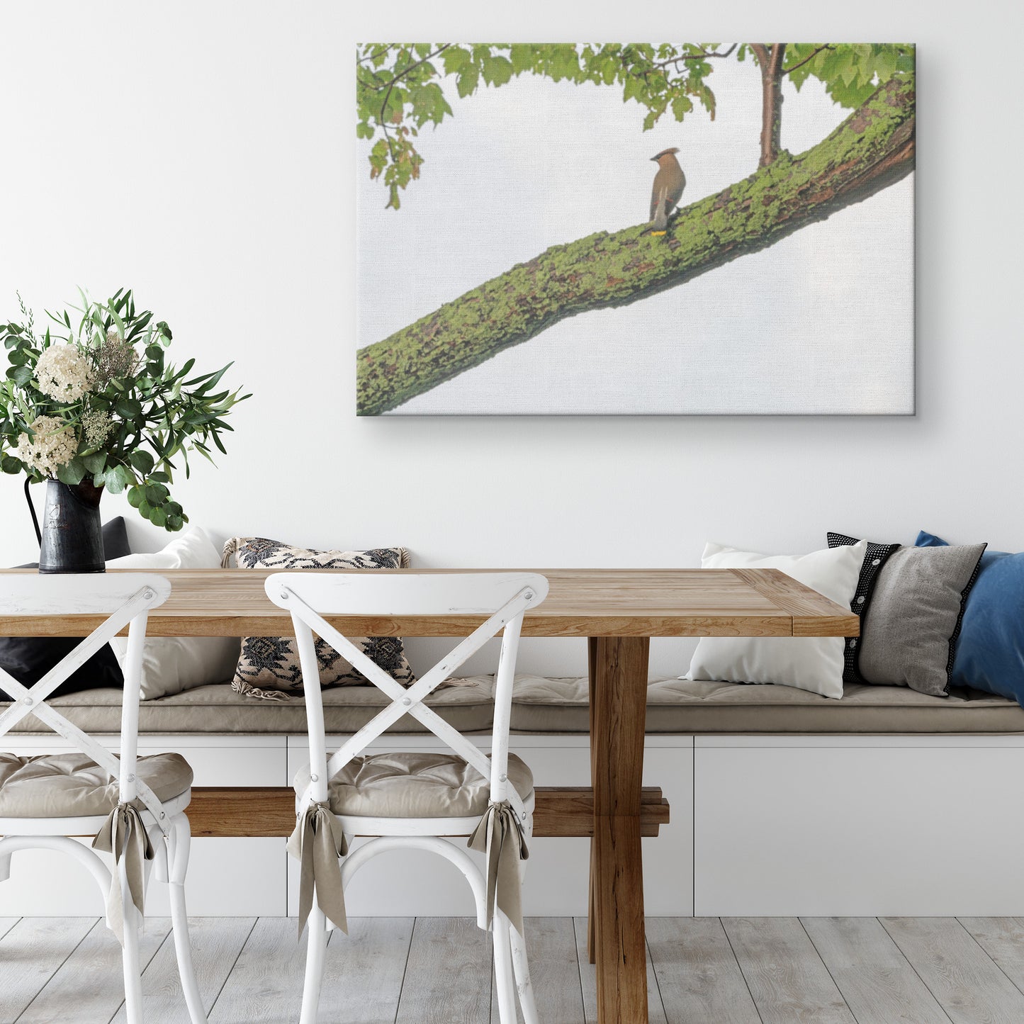 Cedar Waxwing "Painting" Canvas Wrap