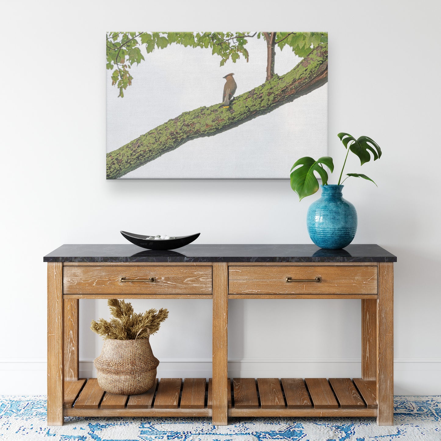 Cedar Waxwing "Painting" Canvas Wrap