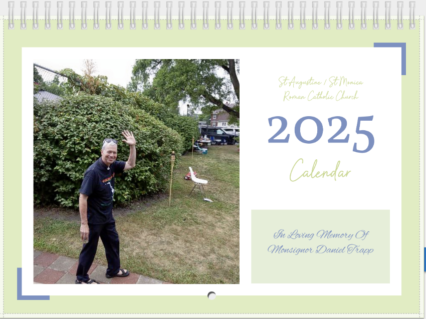 2025 Calendar In Memory of Monsignor Daniel Trapp