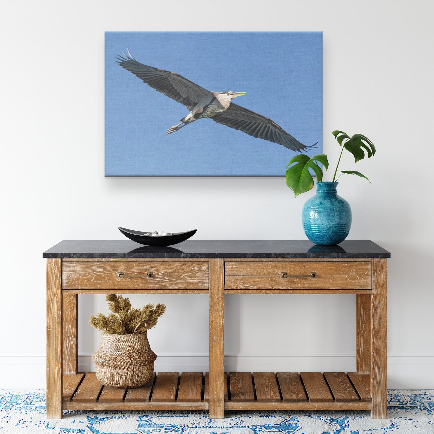 Majestic Great Blue Heron Canvas Wrap