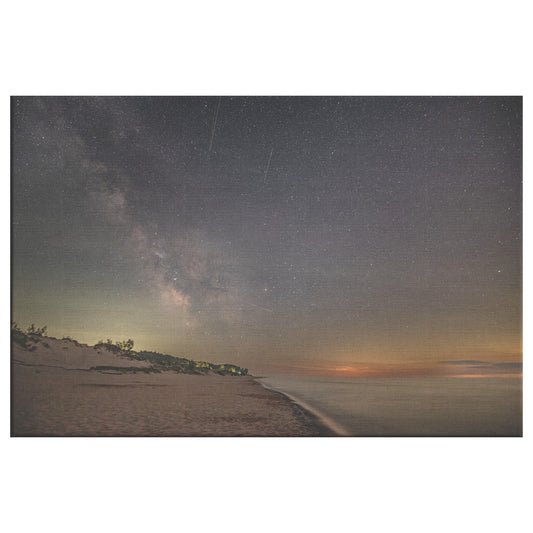 Campfire By The Lighthouse Canvas Wrap