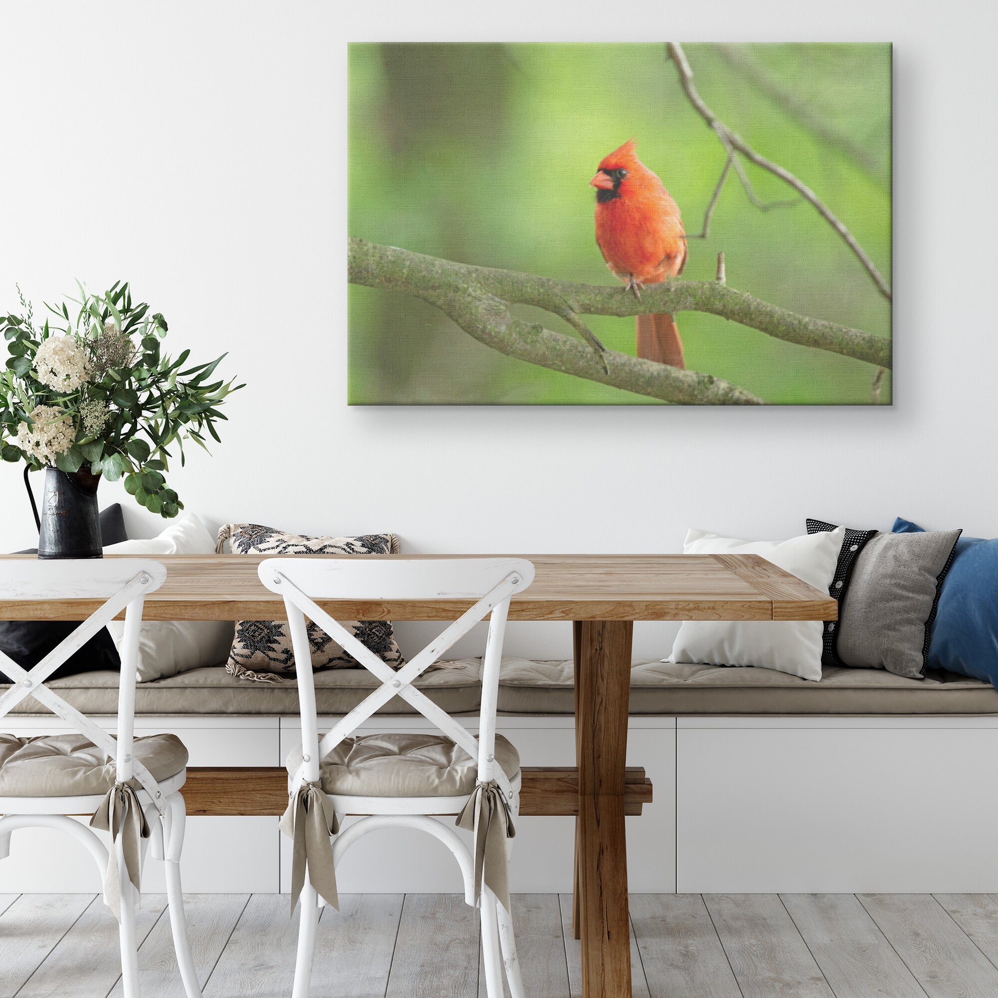 Northern Male Cardinal Canvas Wrap